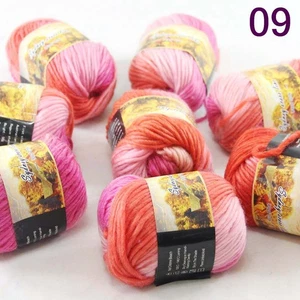 SALE LOT of 8 Skeins X 50g NEW Chunky Colorful Hand Knitting Scores Wool Yarn 09 - Picture 1 of 18