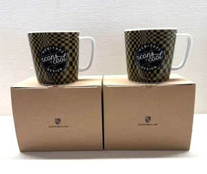 [New wz/Box] PORSCHE Collector's Cup No. 9 Pair of Mugs Check pattern Limited - Picture 1 of 8