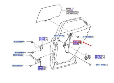 LEXUS LEXUS NX MK2 Rear Right Window Regulator 6980378020 NEW GENUINE - Image 1 of 2