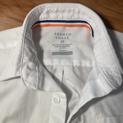 French Toast Boys School Uniform Short Sleeve Button-Up Dress Shirt Size 3T  - Image 1 of 4