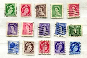 CANADA. 1934 - 1953. Lot of 15 VINTAGE USED, POSTAGE STAMPS #A7 - Picture 1 of 1
