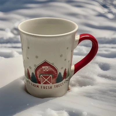 Taza de café Royal Norfolk granja árboles frescos Navidad 16 onzas cerámica fina Foto 1 de 4
