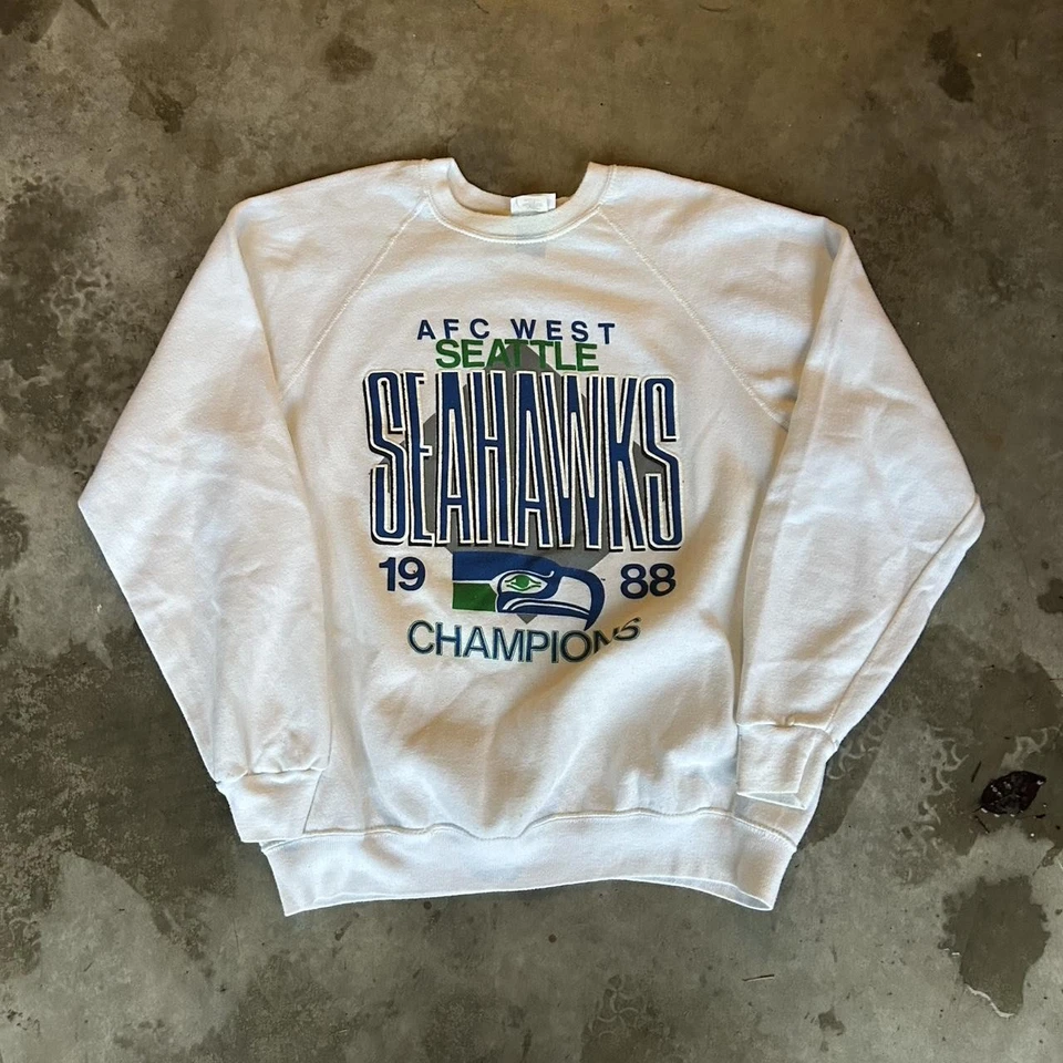 Seattle Seahawks 1988 AFC West Champions Crewneck Sweatshirt RM2343 - Image 1 of 1