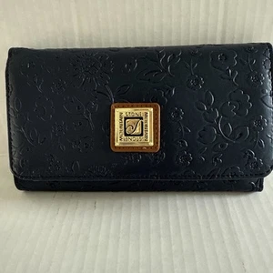 Stone Mountain Women's Bonded Leather Tri-Fold Clutch Wallet Blue Snap - Picture 1 of 8