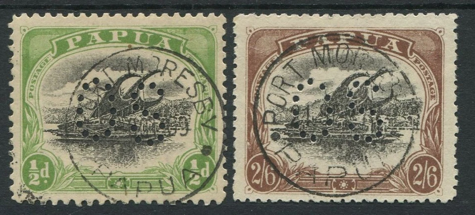 PAPUA OFFICIAL 1910 O27/O28 FINE USED - Image 1 of 1