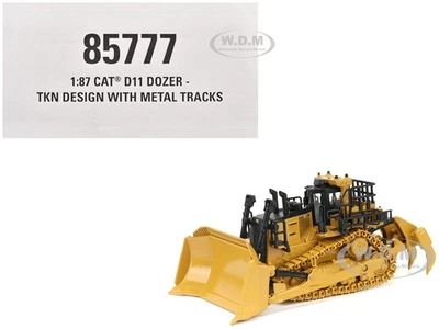CAT CATERPILLAR D11 TRACK TYPE DOZER YELLOW 1/87 MODEL BY DIECAST MASTERS 85777 - Image 1 of 4