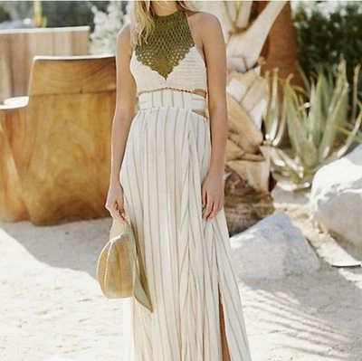 Maxi Vestido Free People Harper Talla Pequeña Busto Crochet Foto 1 de 4