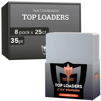 200ct 8-Pks Protección Máxima 35pt Tamaño Regular Tarjetas Coleccionables Toploaders Cristal UV Foto 1 de 4