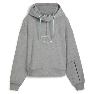 PUMA H.P. Half Zip Hoodie Womens Grey Casual Athletic Outerwear 62781301 - Picture 1 of 4