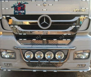 For MERCEDES MP3 CHROME BULL BAR GRILL BAR SPOTLIGHT BAR LIGHT NUDGE 2008-2020 - Picture 1 of 15