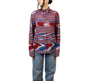 Vintage Missoni Women's 100% Silk Shirt Long Sleeve Striped Blouse Size 46 - Picture 1 of 11