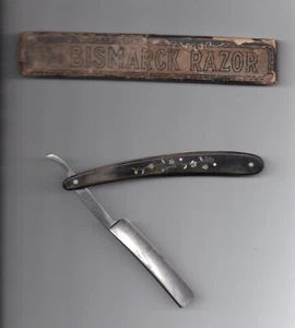 Antigua navaja de afeitar y caja de seguridad Bismarck con incrustaciones con Elliott Alemania - Imagen 1 de 3