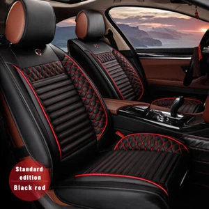 Car Seat Covers 2-Seats Front for Mercedes-Benz PU Leather Black Red 001 - Picture 1 of 9