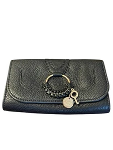 Portafoglio lungo See By Chloe Hana Continental in pelle nero made in India usato - Foto 1 di 9