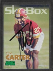 1993 Skybox Rookie Tom Carter #376 Washington Redskins Signed / Autographed