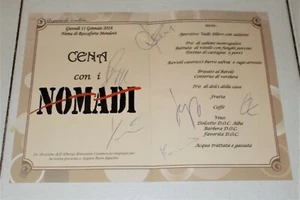 6 Autografi I NOMADI Beppe Carletti Campani Falzone 2018 A CENA CON I NOMADI - Picture 1 of 2
