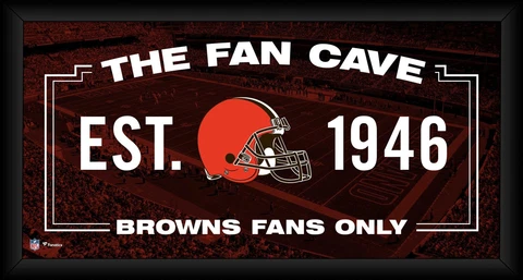 Cleveland Browns Framed 10" x 20" Fan Cave Collage Cover
