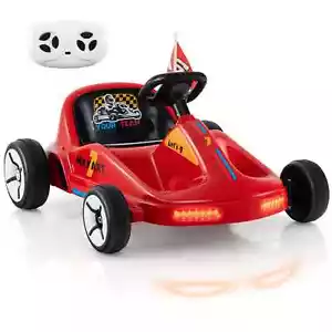 COSTWAY Kids Electric Go Kart 12V Ride on Car with Remote & 3 Speeds-Red - Picture 1 of 10