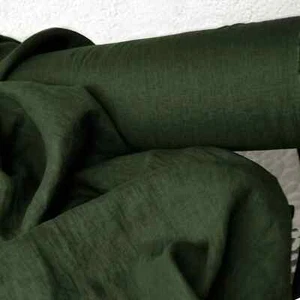 Dark Moss Linen Fabric by the Yard – Ideal for Apparel, Home Décor & Crafts - Picture 1 of 1