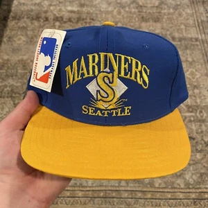 Vintage Seattle Mariners 90's Eds West Signatures Snapback Baseball MLB Hat - Picture 1 of 12