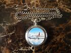 B17 FLYING FORTRESS CHROME POCKET WATCH WITH CHAIN (NEW)