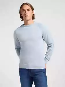 LEE JEANS Clean Raglan Sweater in Concrete Gray MAGLIA 112363891 KNIT - Foto 1 di 5