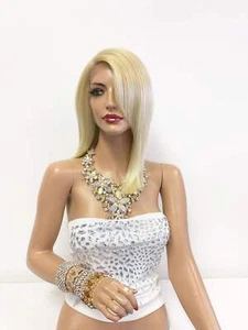 Blonde Balayage SWISS Lace Front Wig 10" with side part 619 - Picture 1 of 10