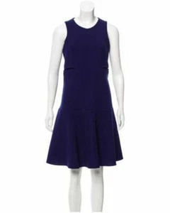 CARVEN Women's Blue Wool Sleeveless Sheath Dress Sz 36 NWOT 395 - Picture 1 of 8