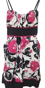 Speechless Dress Womens Juniors 5 White Pink Black Floral Strappy Y2K Babydoll - Picture 1 of 8