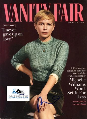 MICHELLE WILLIAMS AUTOGRAPH SIGNED VANITY FAIR MAGAZINE VENOM COA Cover