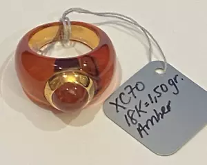 Angelique de Paris XC70 Ring AMBER /18K LIM US 6.5 - Picture 1 of 8