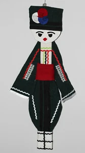 Hand made Bulgarian traditional folk costume wool doll wall decoration - Picture 1 of 7