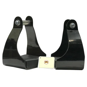 05JK HILASON Angeled Aluminum Endurance Stirrups Pair 2.5 In Neck Western - Photo 1/2
