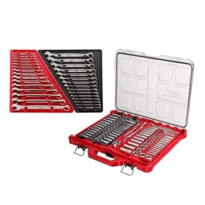 Milwaukee SAE/Metric Wrench Set + Ratchet/Socket Set w/ Packout Case (136-Pcs) - Picture 1 of 10