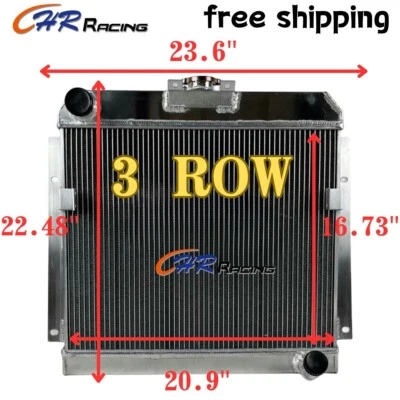 3 ROW for 1953 1954 Dodge Coronet/Meadowbrook L6 3.8L MT Aluminum Radiator - Image 1 of 4