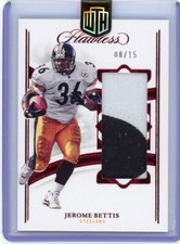 2022 Panini Flawless Jerome Bettis Patches Ruby Jersey Patch #08/15 Steelers