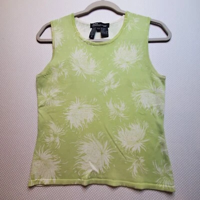 Artículos de Michelle Nicole Mujer Suéter Top Pequeño Pequeño Verde Blanco Sin Mangas Foto 1 de 4