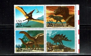 1989 U.S. DINOSAURS Se-Tenant Blk of 4 Sc#2422-5 M/NH/OG WOW! - Picture 1 of 1