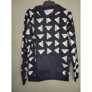 Neu mit Etikett Herren schwarz weiß Adidas Pullover Hoodie Logo Sweatshirt mit Tasche MEDIUM - Bild 1 von 6