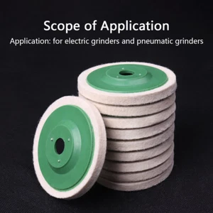 10-Piece 4" Wool Felt Polishing Discs for Metal and Glass, Buffing Wheel Pads - Foto 1 di 6