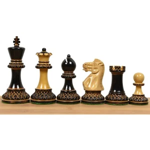 3,9" Parker Staunton Schachfiguren nur Set -Carved gewichtetes Holz -Lack Finish - Bild 1 von 8