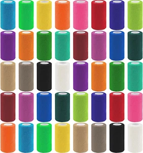 Self Adhesive Bandage Wrap 40 Rolls, 4 Inch X 5 Yards, 20 Colors - Picture 1 of 12
