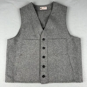 Vintage CC Filson Mackinaw Vest Mens 44 Gray Wool Cowboy Ranchwear Western XL - Picture 1 of 10
