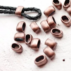 10 Metall Schiebeperlen 11x7 mm Kupfer Metalll DIY Schmuck basteln Zubehör - Bild 1 von 6