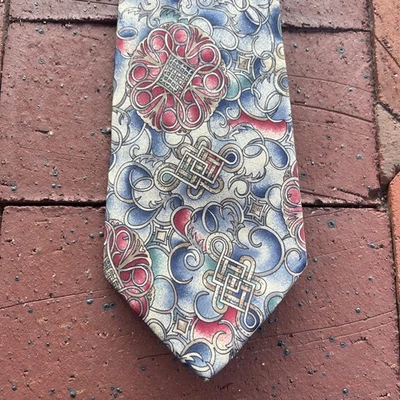 Corbata ancha Henry Grethel nudos celtas corbata de seda italiana EE. UU. Foto 1 de 4