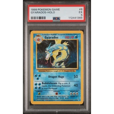 1999 POKEMON BASE SET Unlimted #6 Gyarados-HOLO PSA 5 - Image 1 of 2
