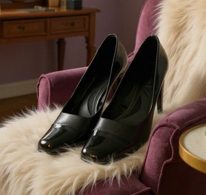 Anne Klein iflex Lissia schwarze Zehenpartie Blockabsatz-Pumps Damengröße 8 bequem - Bild 1 von 10