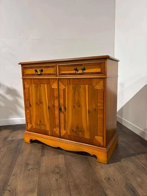 Yew Wood Two Door Two Drawer Cabinet - Image 1 of 4