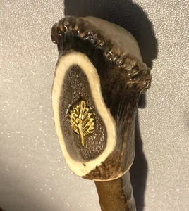 VINTAGE SHEPHERDS STAG ANTLER WALKING STICK WITH RARE ADDITIONS - Picture 1 of 17