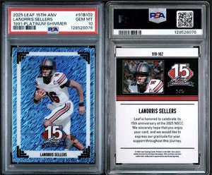 2025 Leaf 15th NSCC Anniversary 1991 LaNorris Sellers Platinum Shimmer /5 PSA 10 - Picture 1 of 3